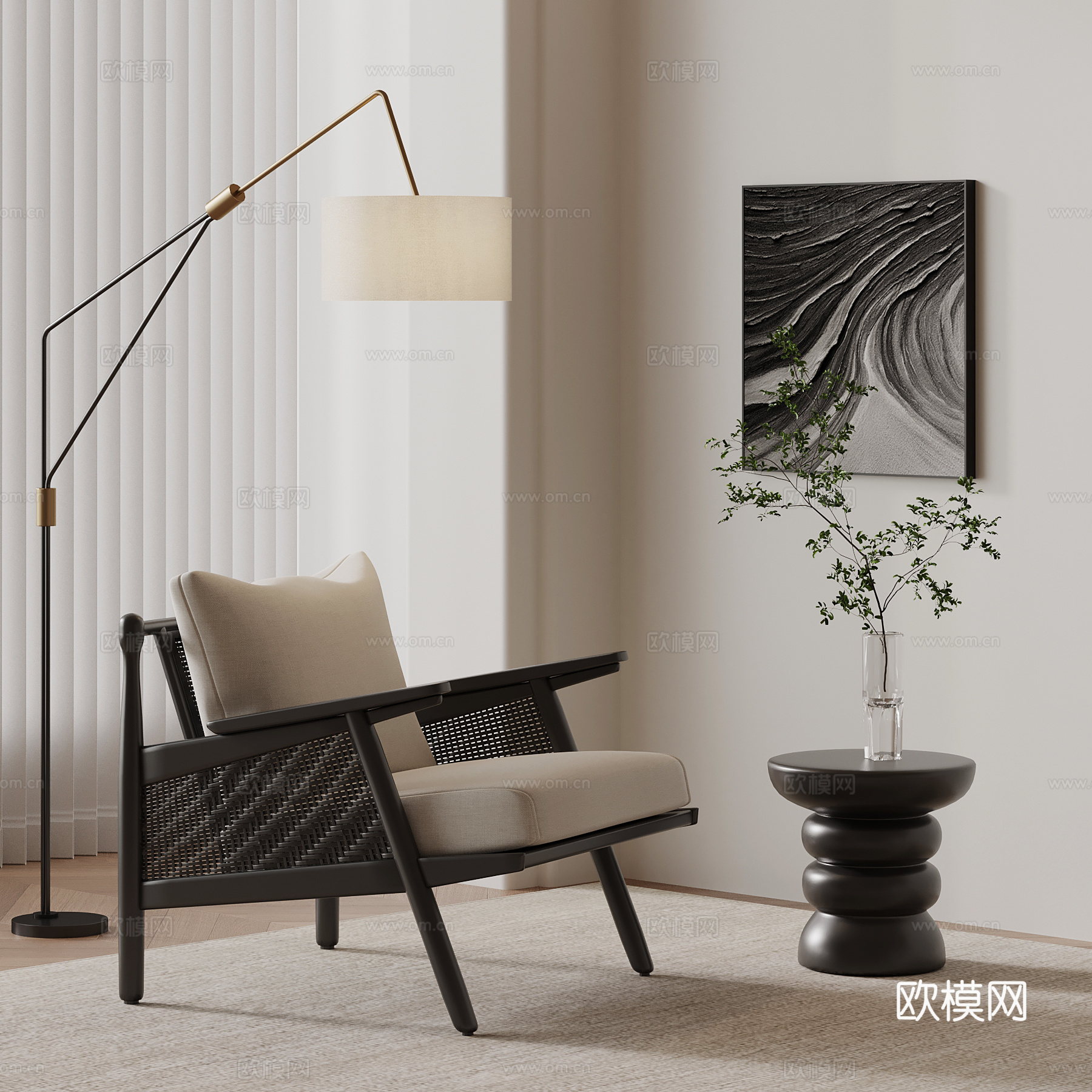 现代休闲椅 沙发椅su模型