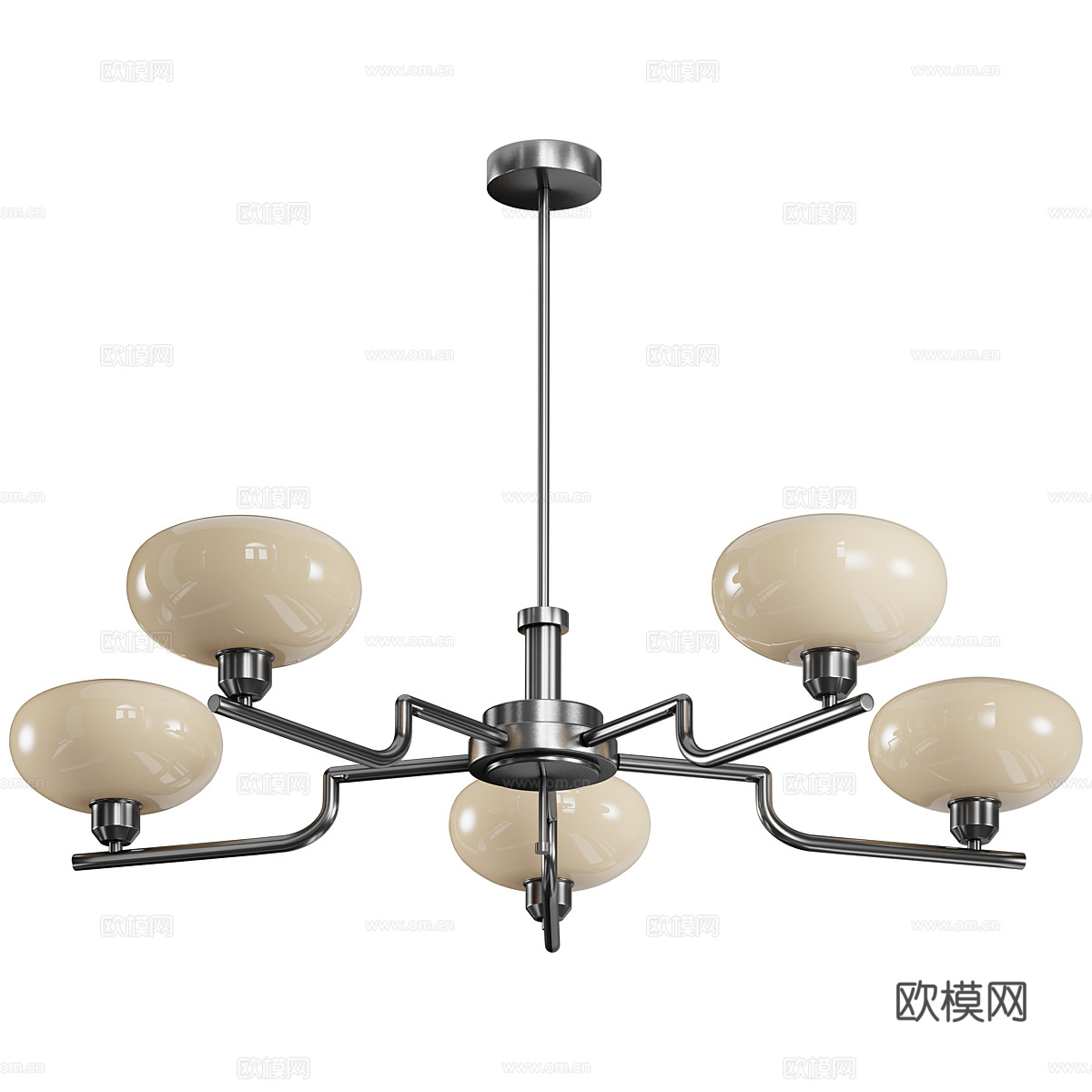 新中式中古风装饰吊灯3d模型下载（渲染图4）