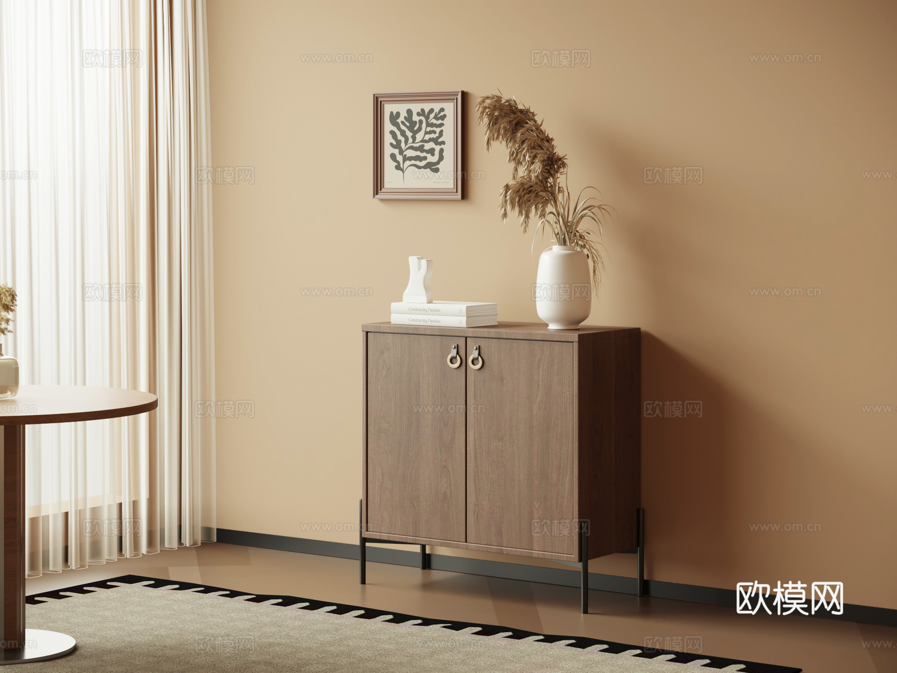 中古风边柜 斗柜su模型
