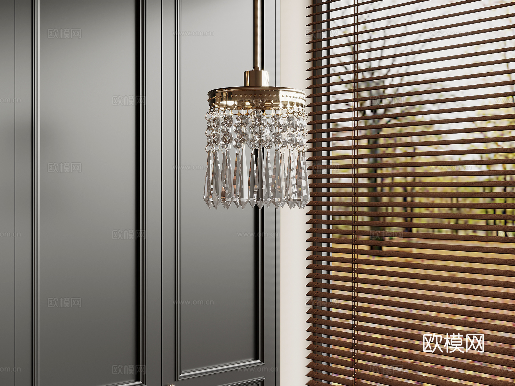 法式吊灯 小吊灯 玻璃吊灯su模型