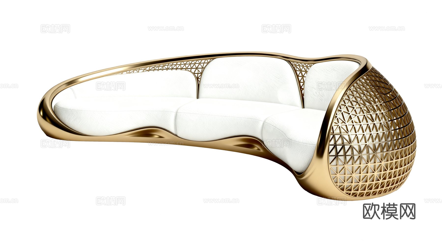 现代极简沙发 未来科技感沙发 意式轻奢沙发 弧形异形沙发