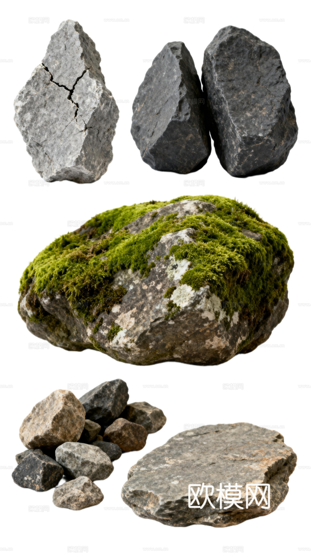 中式 禅风 日式 免抠自然岩石岩 免抠石头