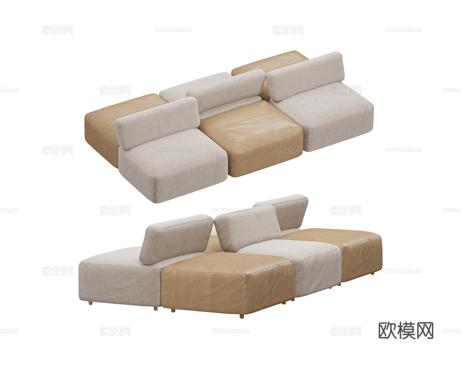 Jess 靠背沙发3d模型下载