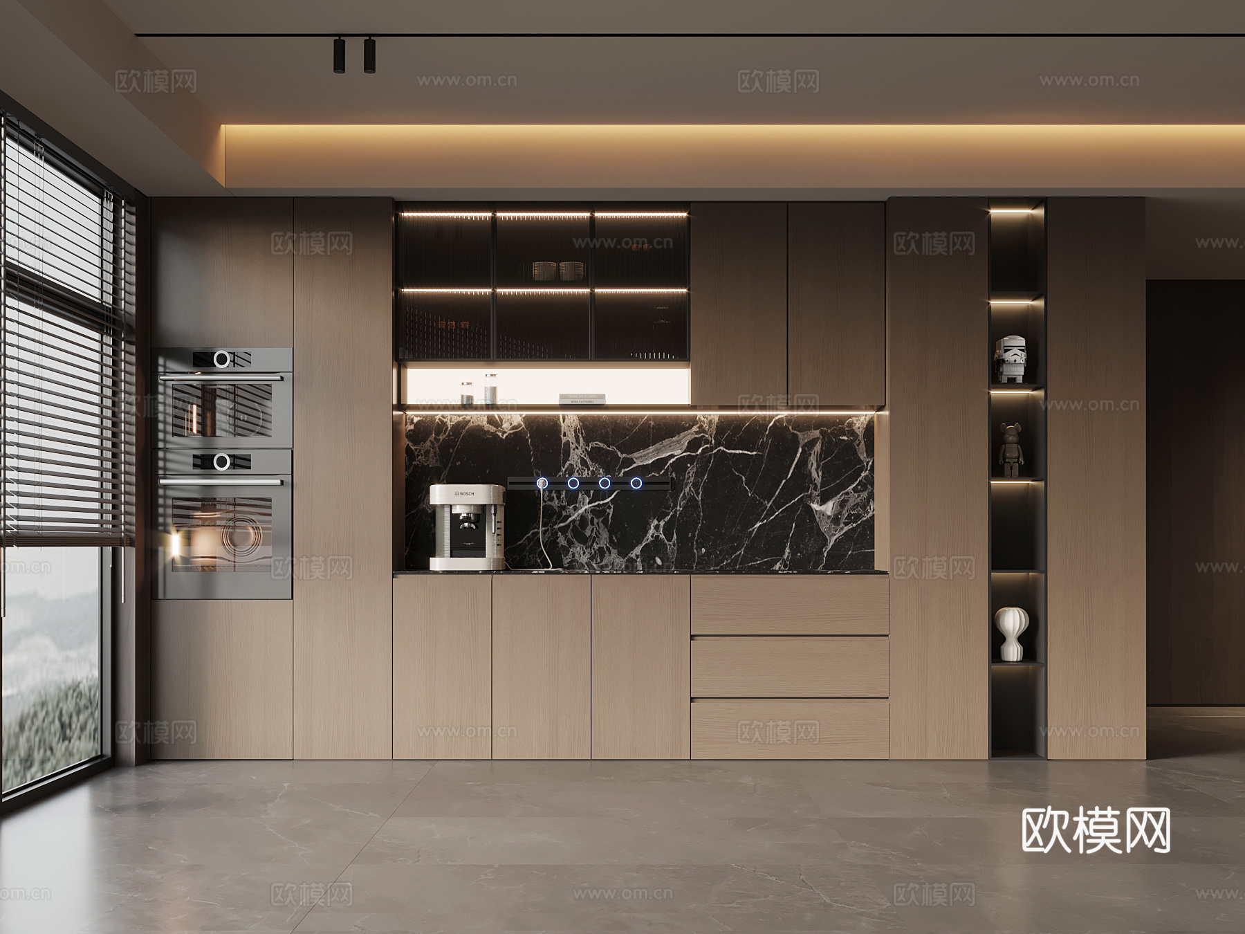 现代意式酒柜 餐边柜su模型