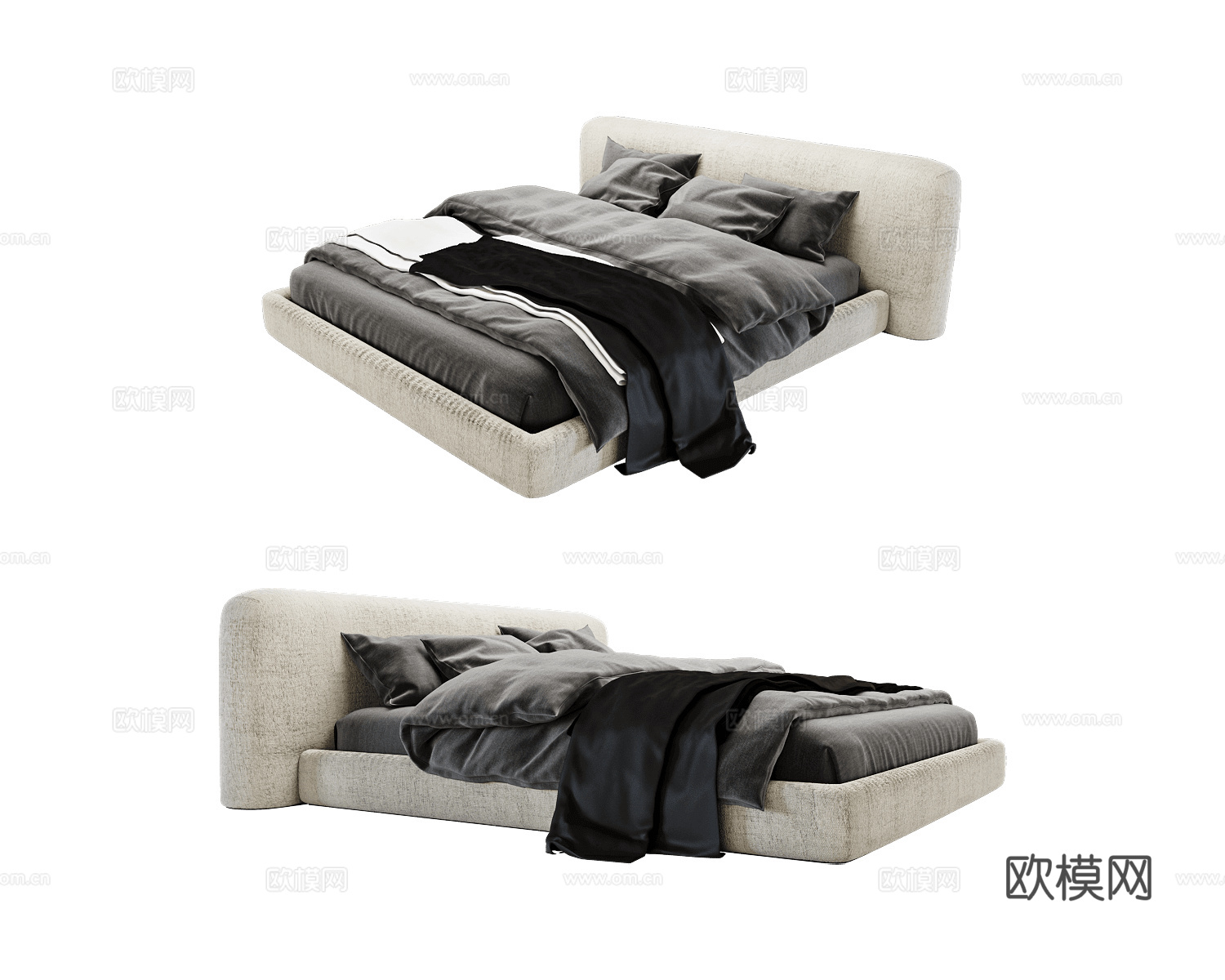 Bino home 双人床3d模型下载