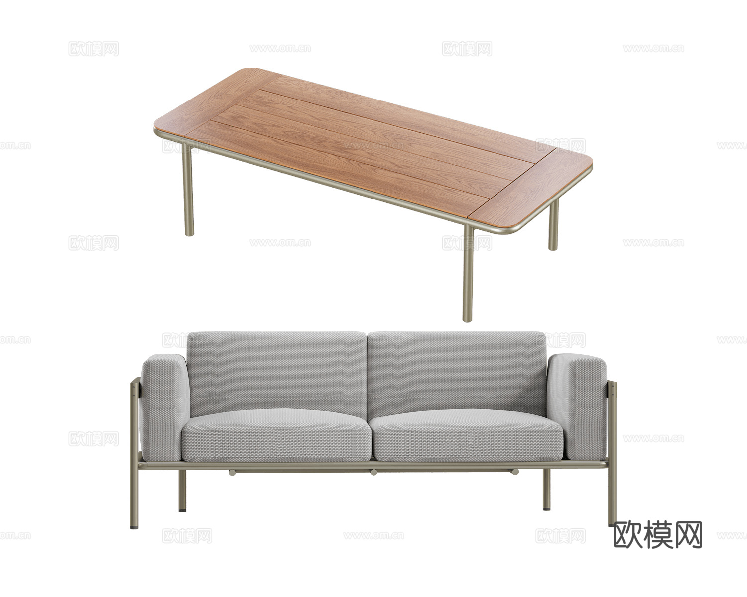 Paola Zani 双人沙发 茶几3d模型下载（渲染图2）