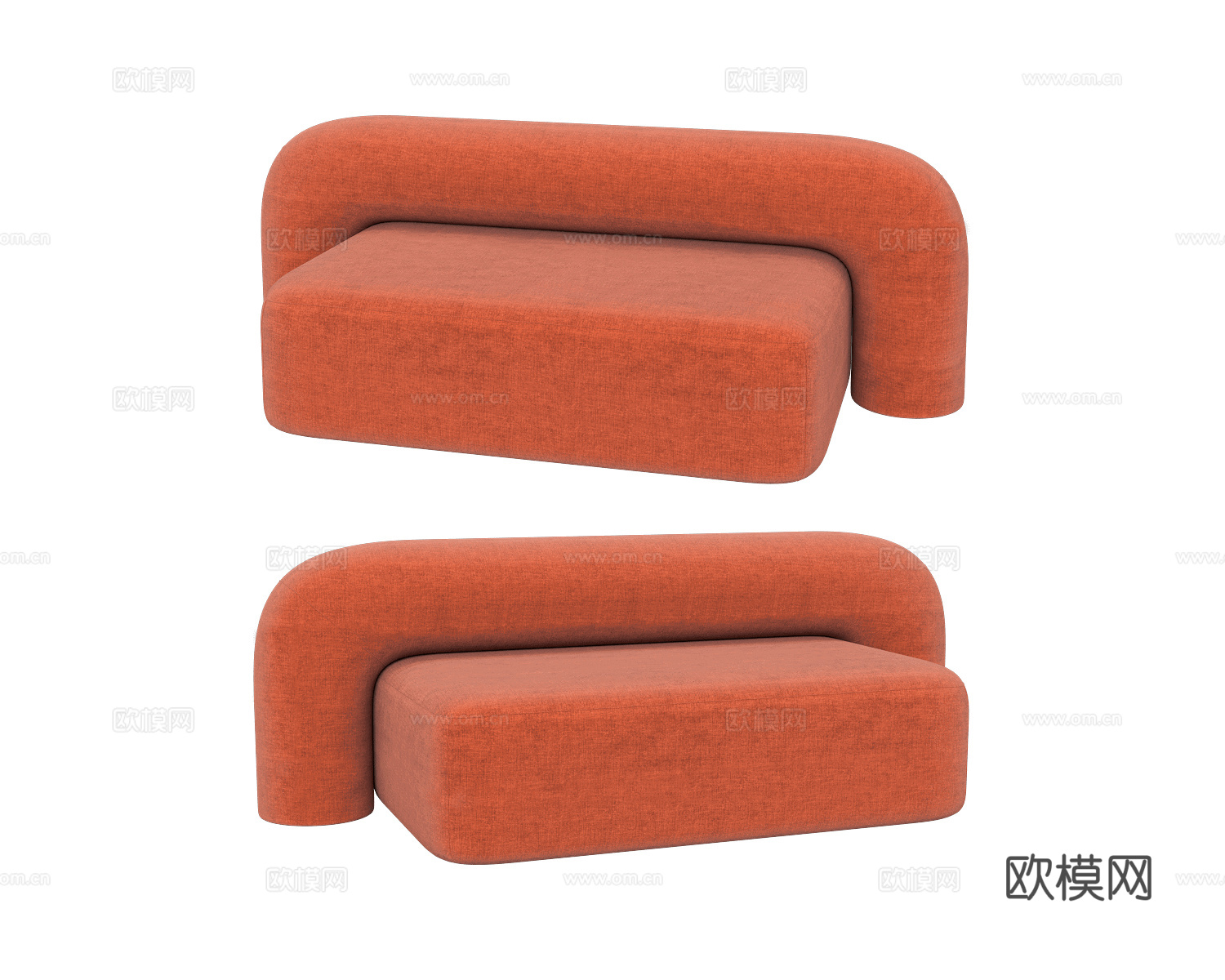 Artu 现代双人沙发3d模型下载