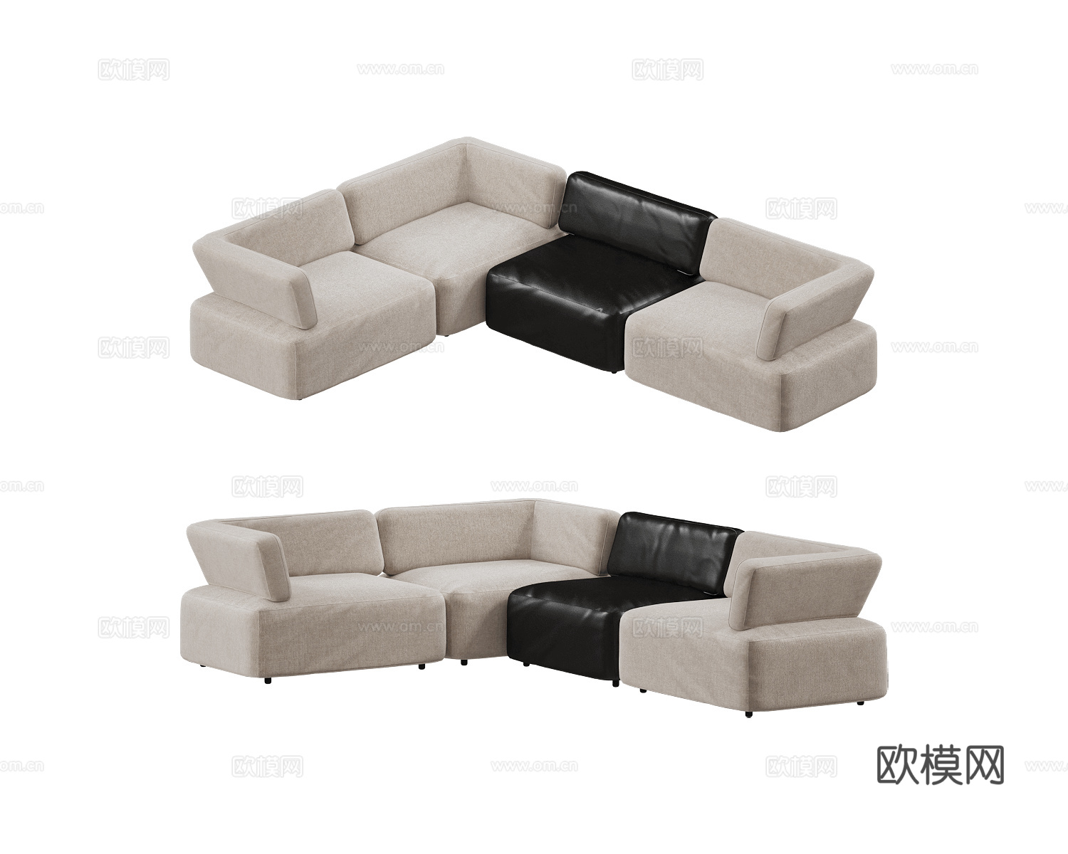 Jess 转角沙发3d模型下载