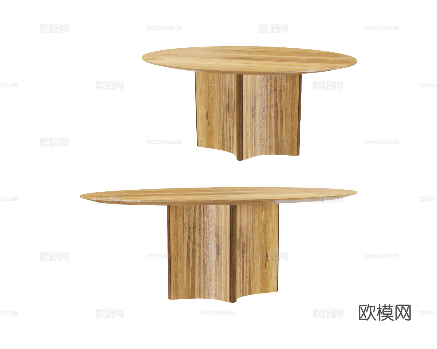 Manual mode 原木风餐桌3d模型下载