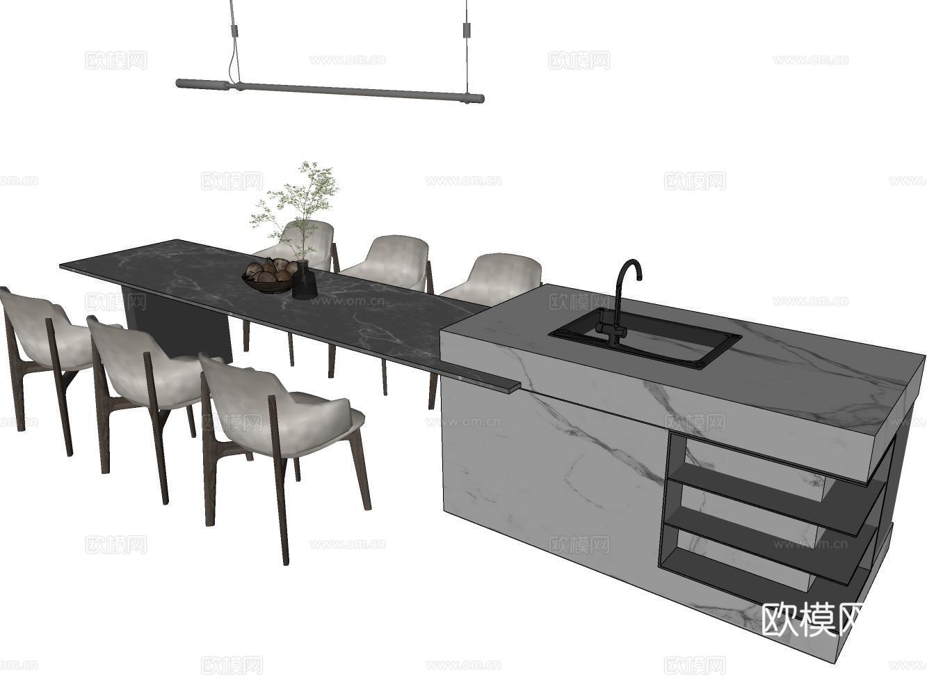 餐桌椅su模型