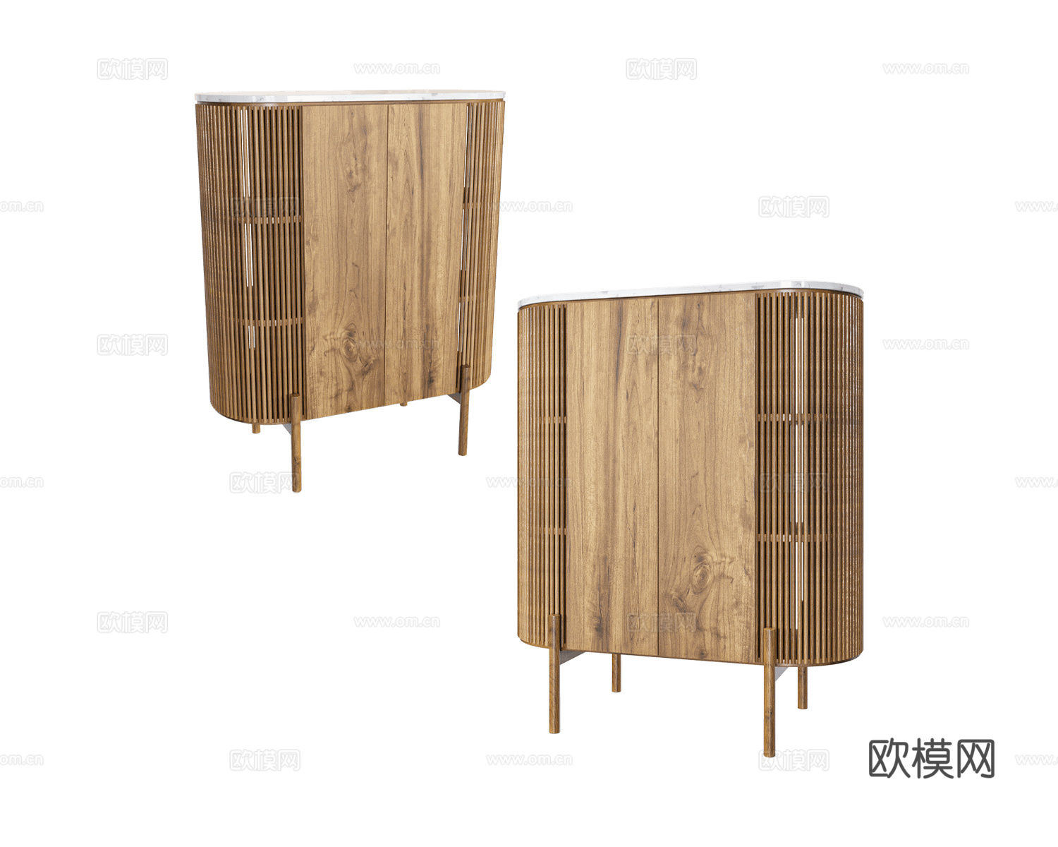 Manual mode 原木风餐边柜3d模型下载