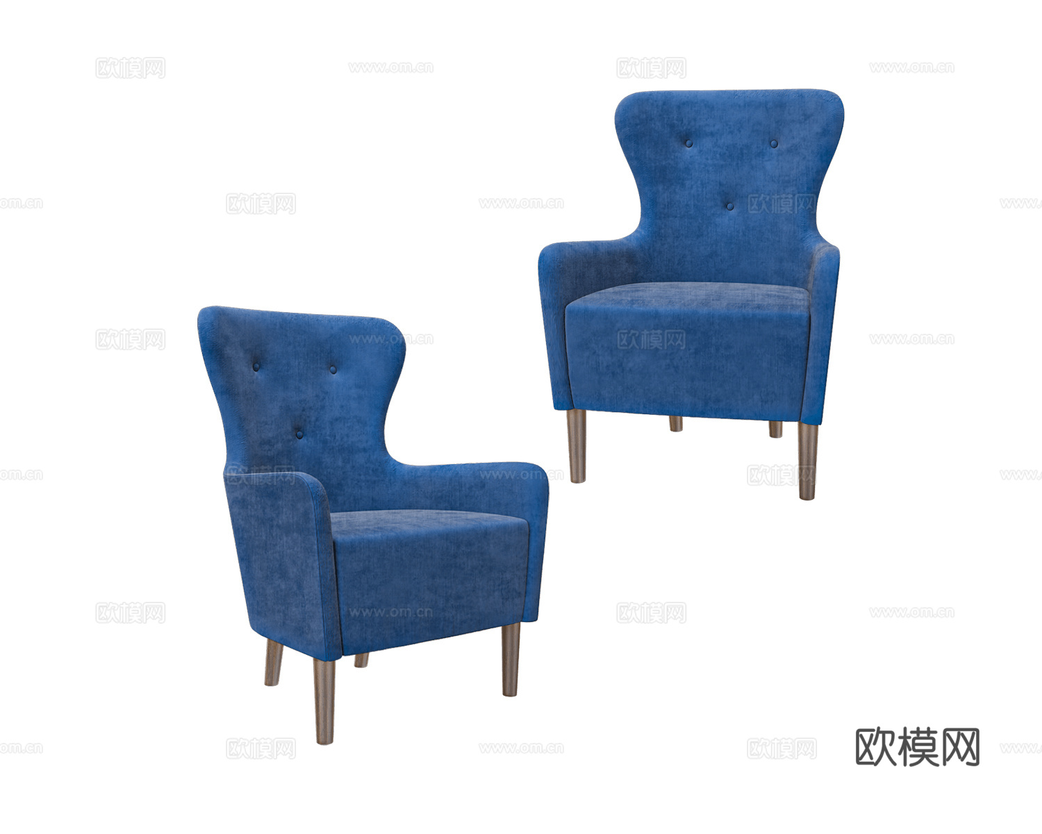 ANNI HAUS 美式沙发椅3d模型下载
