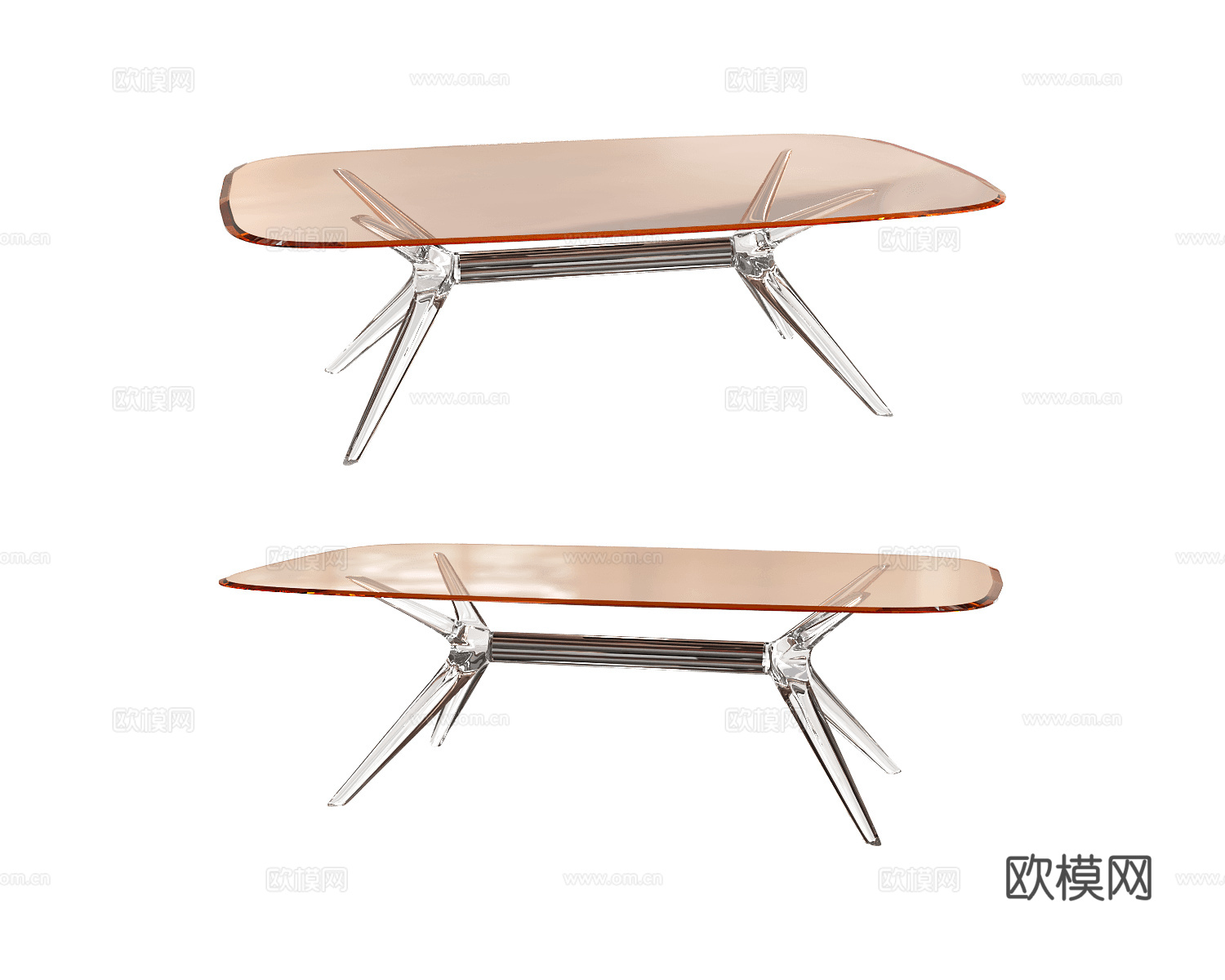 Kartell 透明茶几3d模型下载