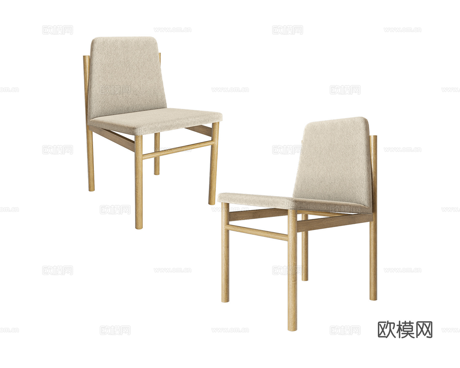 Manual mode 原木风餐椅3d模型下载