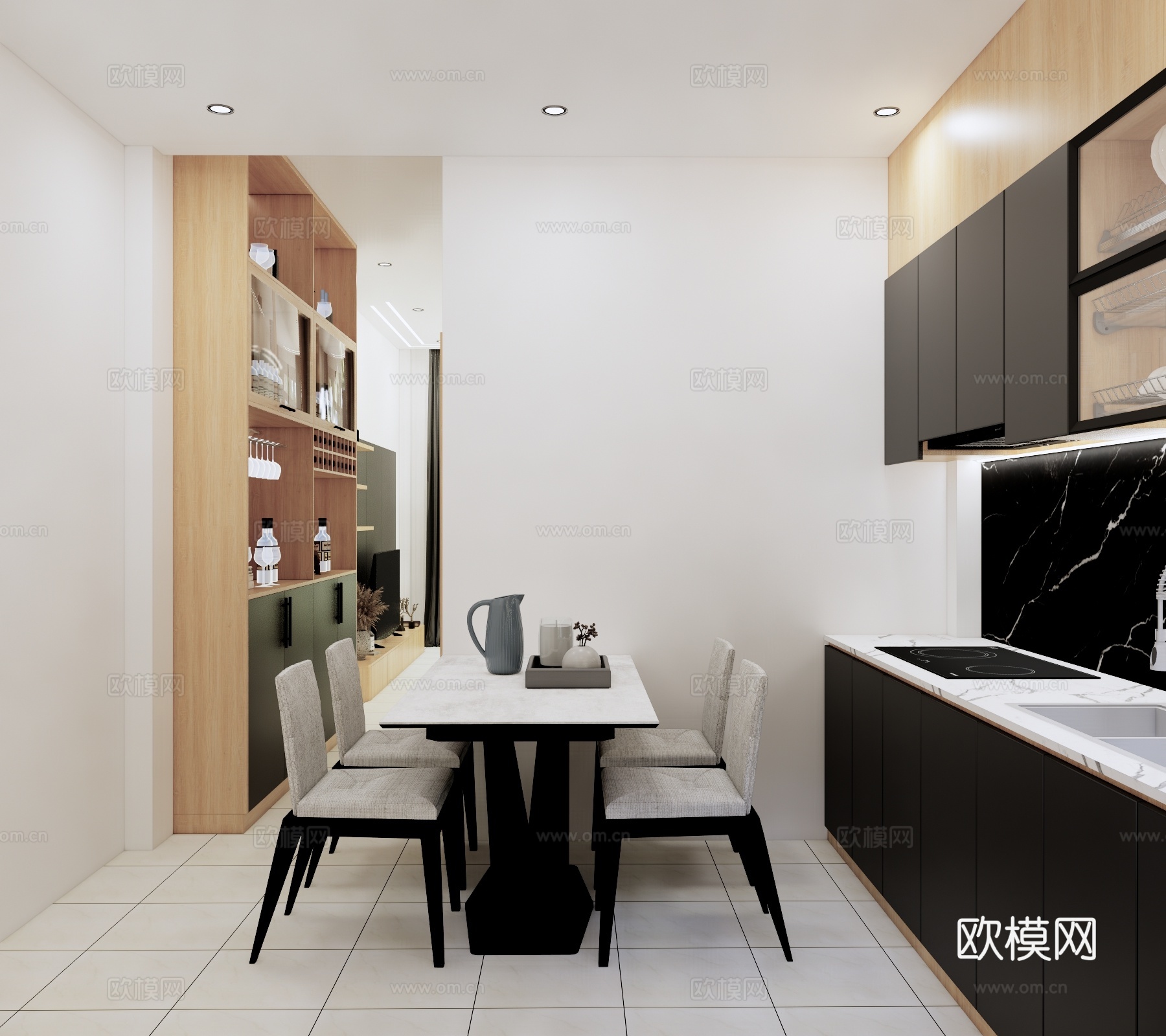 现代广场景观免费su模型