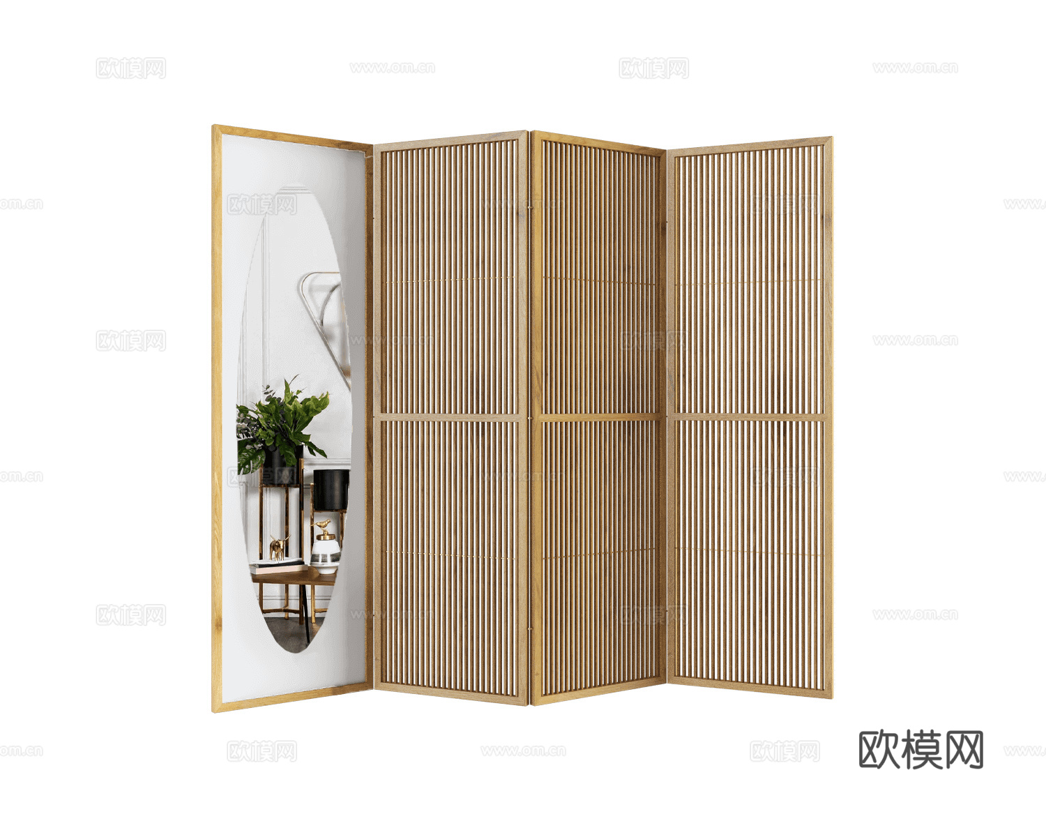 Manual mode 原木风屏风3d模型下载