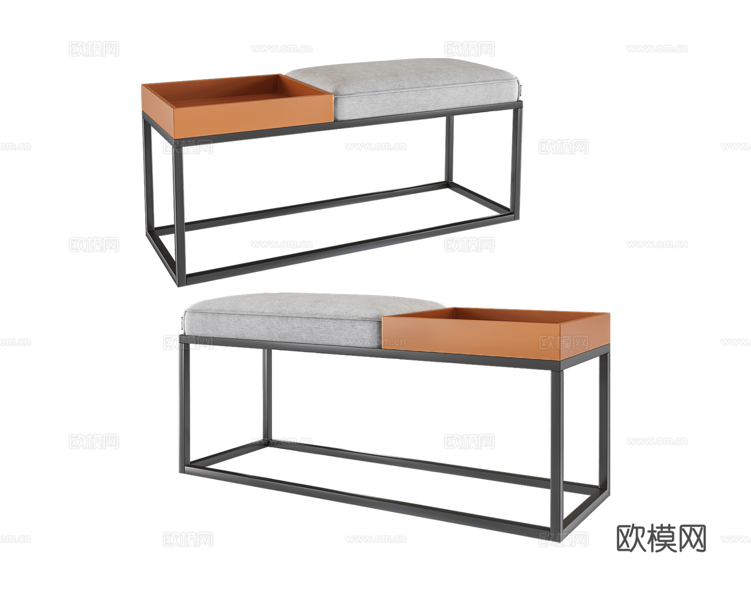 Boca Room 沙发凳3d模型下载（渲染图1）