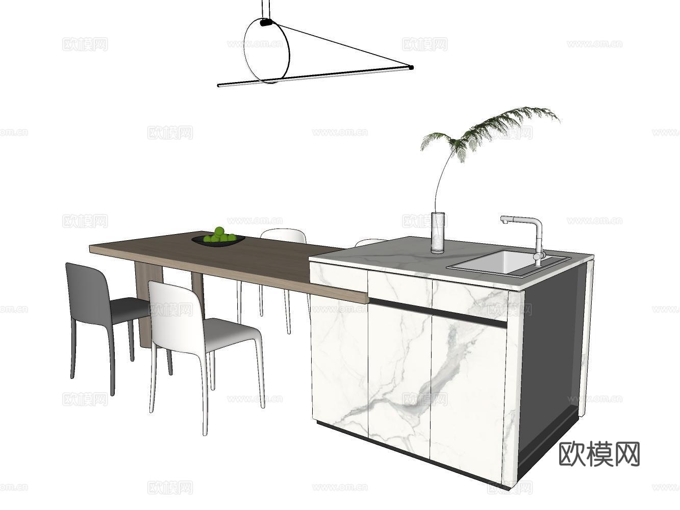 餐桌椅su模型