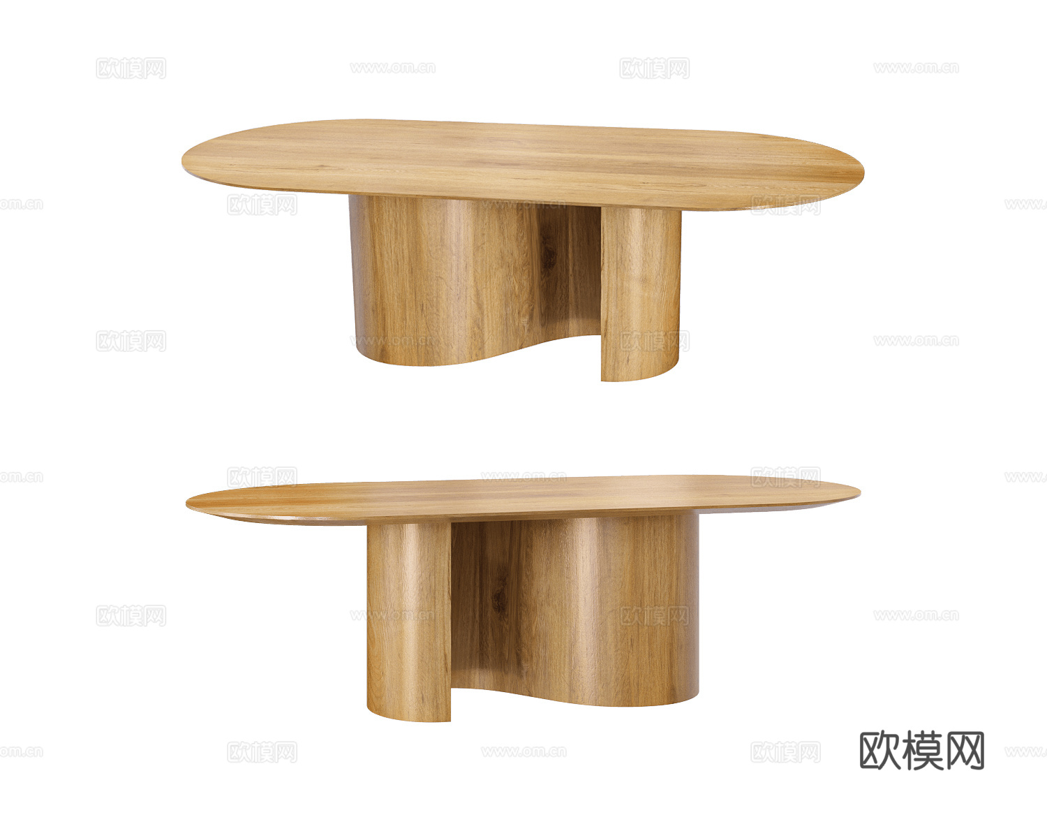 Manual mode 原木风餐桌3d模型下载