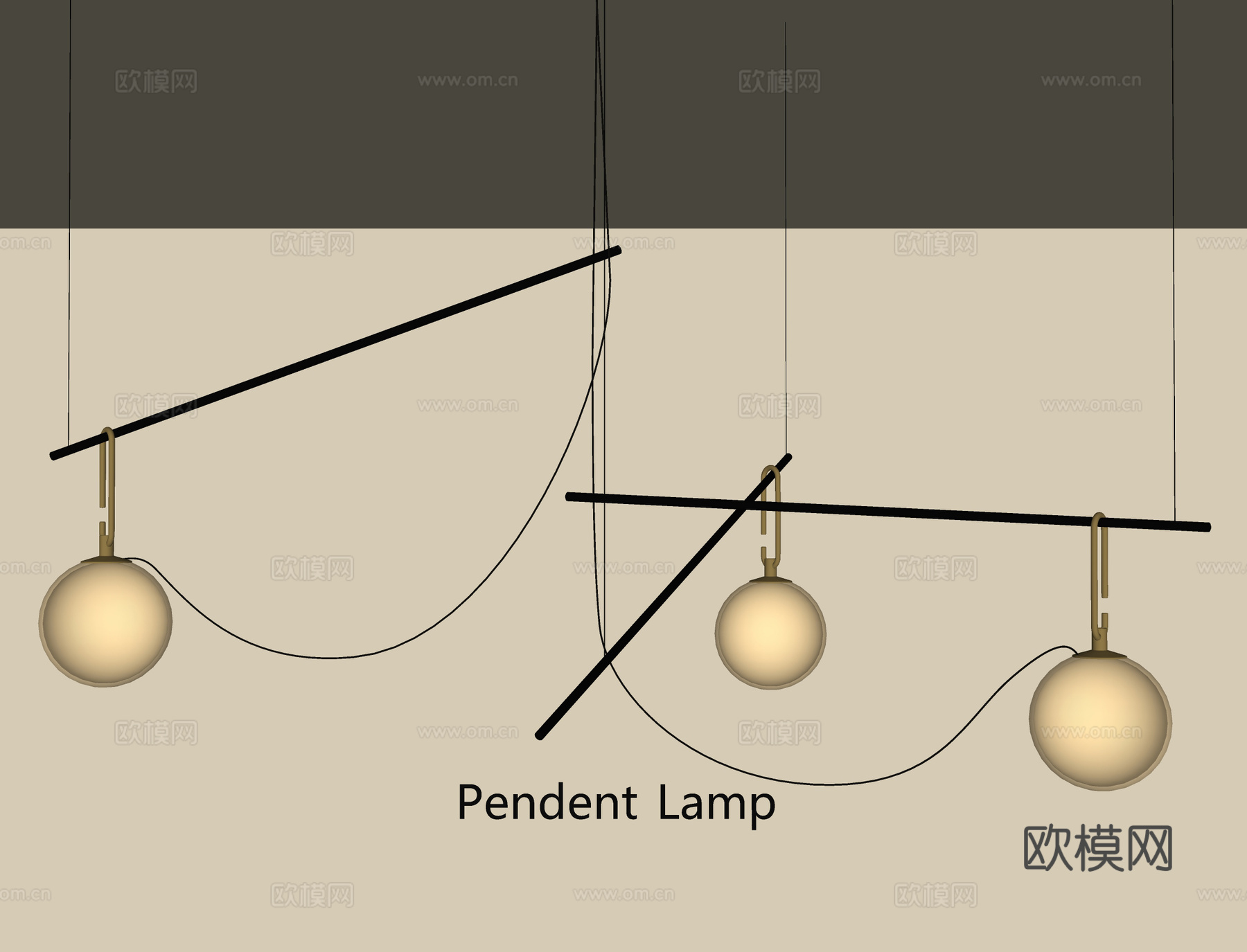 现代吊灯su模型