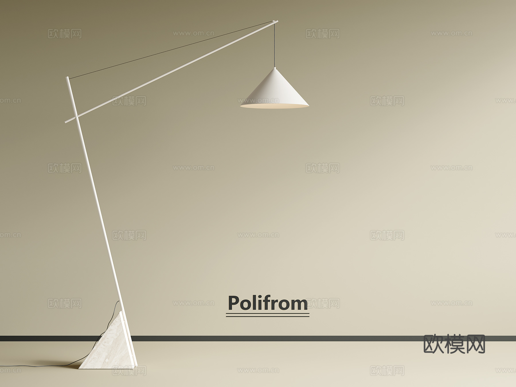 现代落地灯su模型