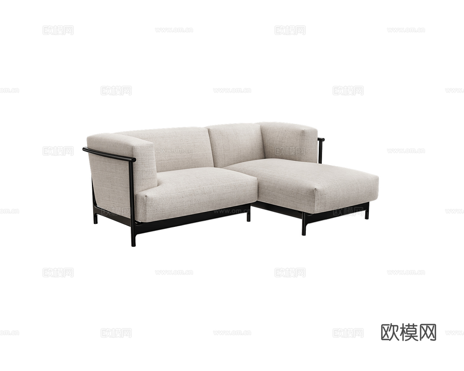 Unika 双人转角沙发3d模型下载（渲染图1）