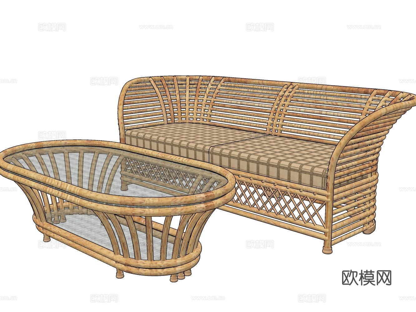 休闲椅su模型