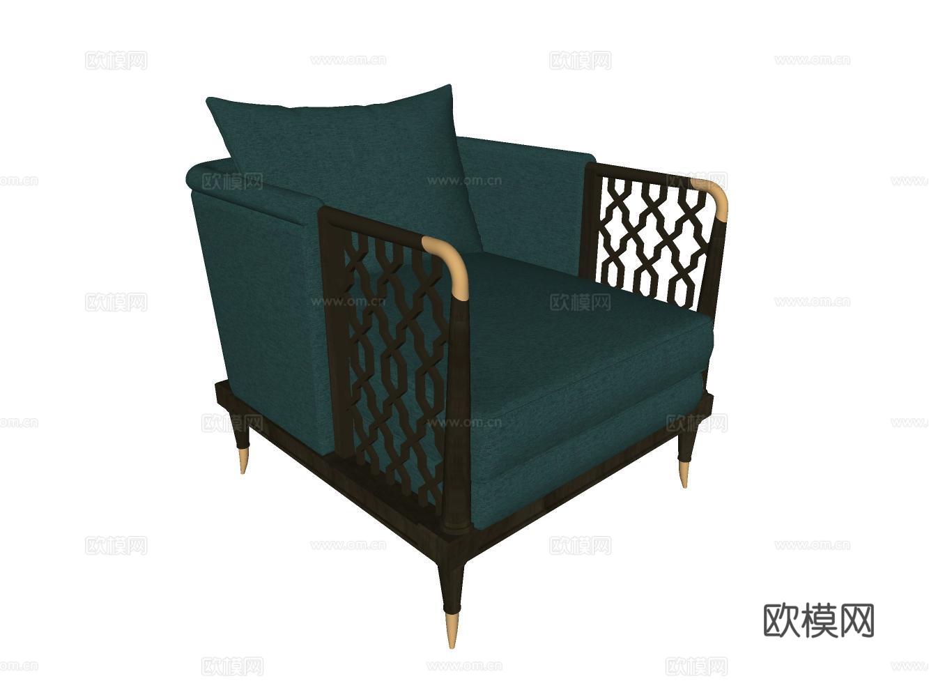 单人沙发su模型