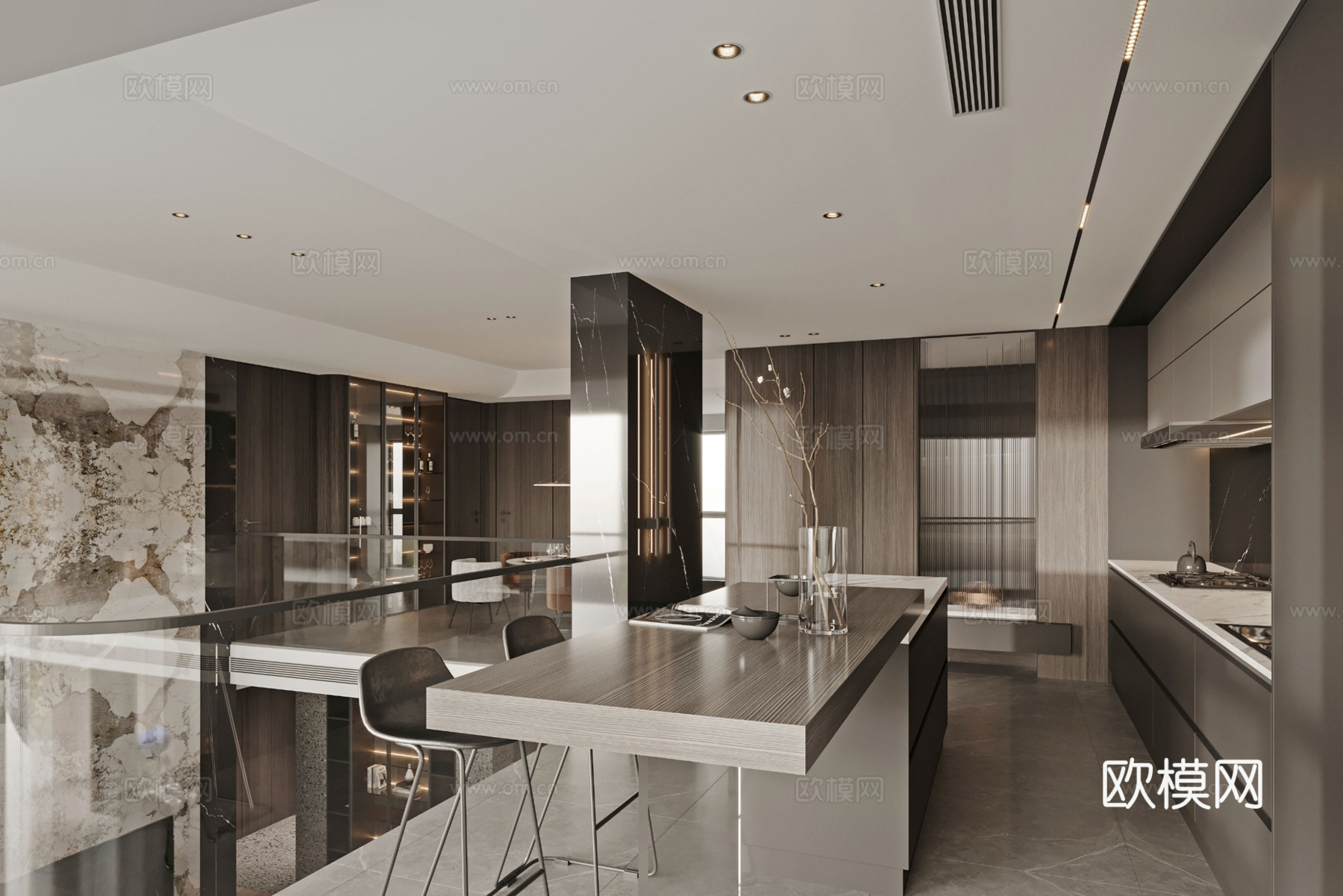 轻奢别墅 样板间 最新全套施工图 效果图合集cad施工图