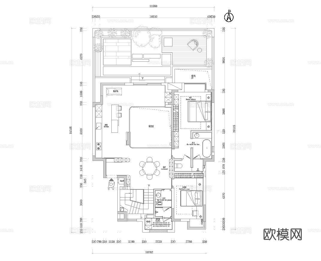 轻奢别墅 样板间 最新全套施工图 效果图合集cad施工图