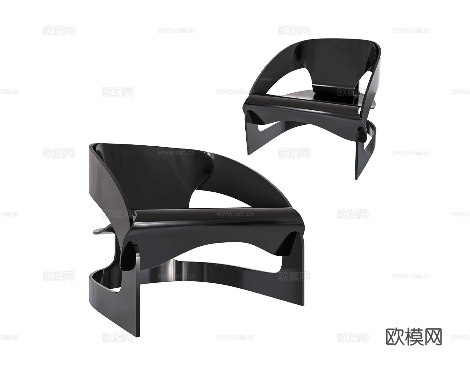 Kartell 单人休闲椅3d模型下载