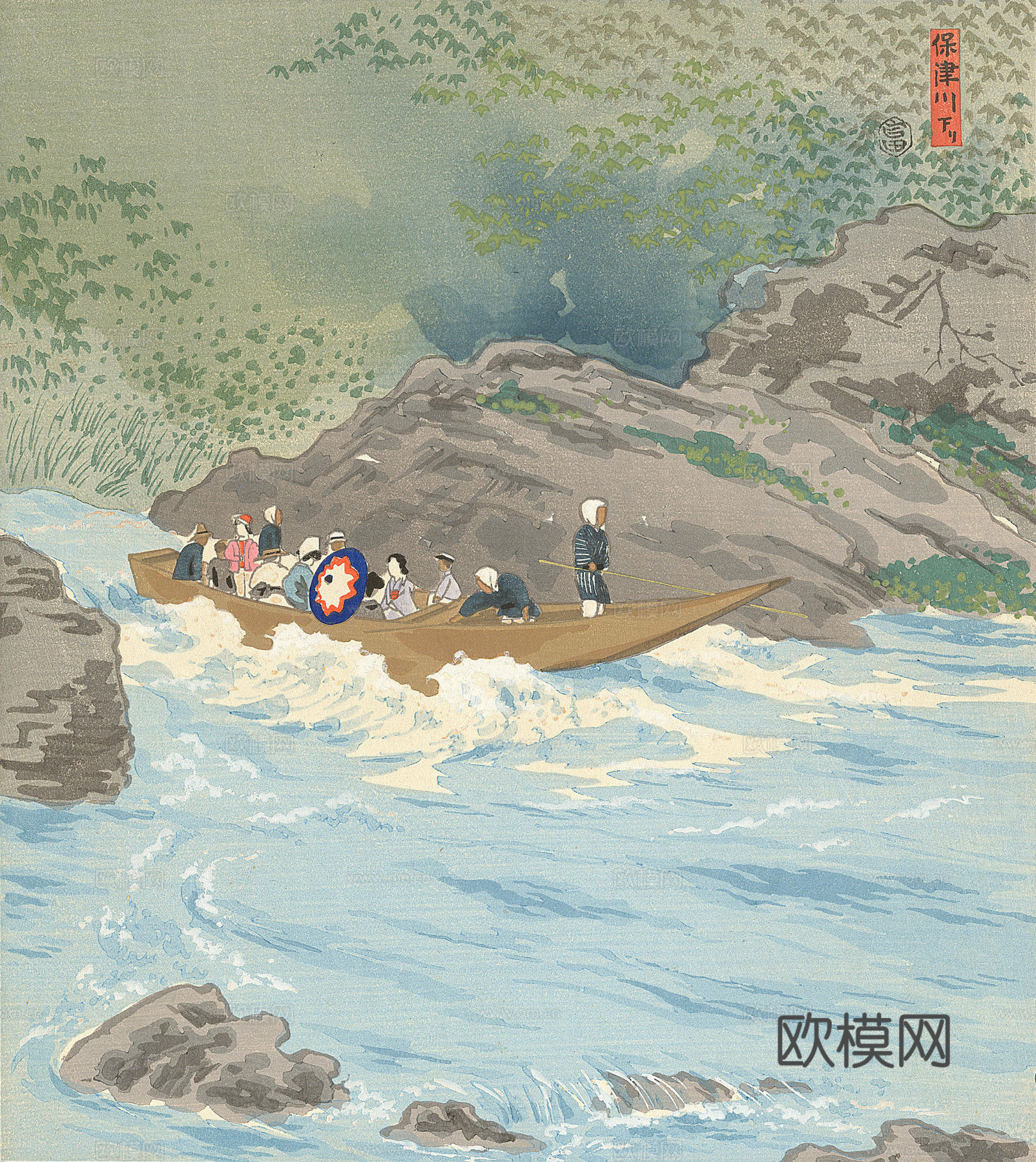 日本浮世绘风景画，日本著名景点绘画11