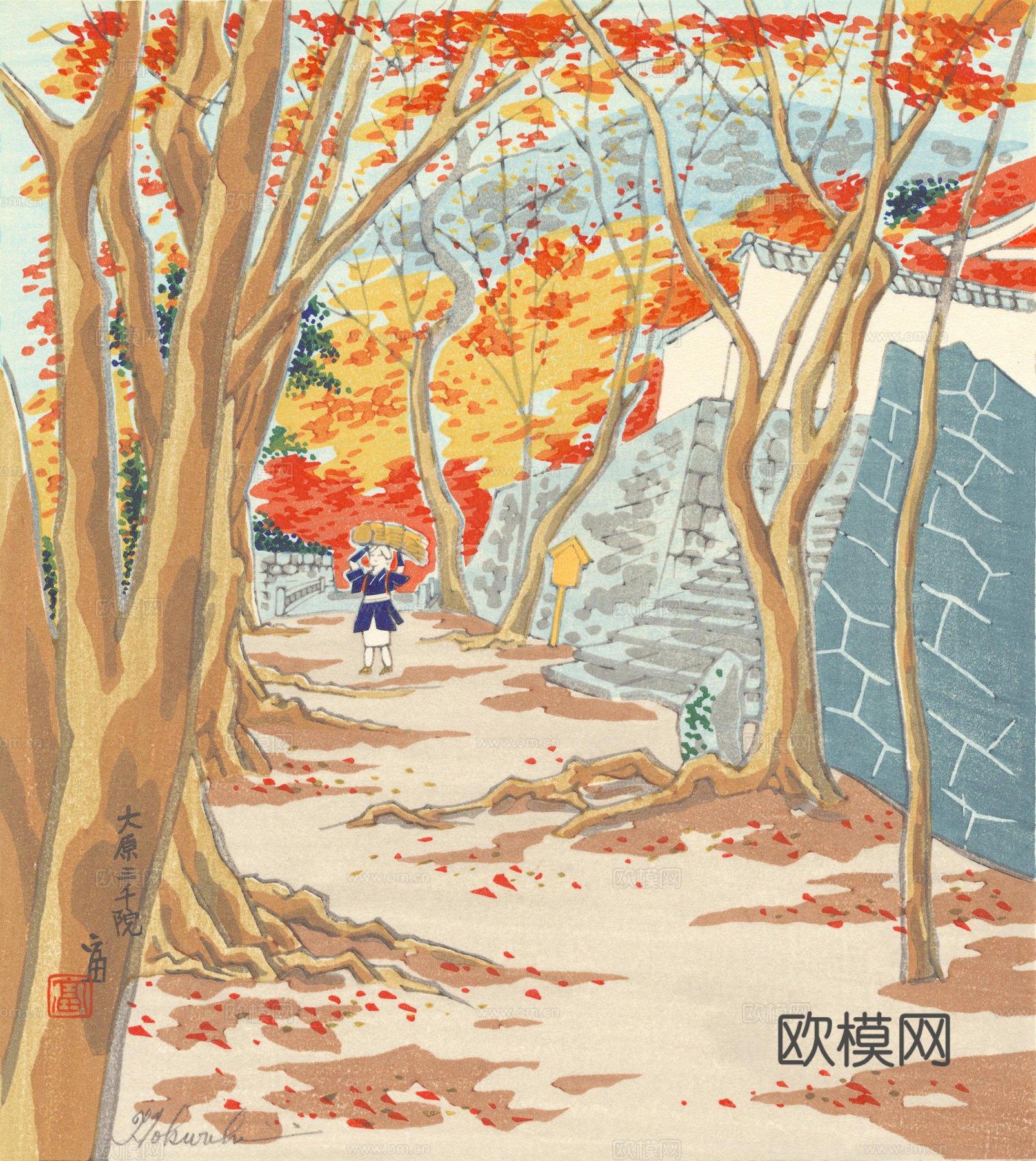 日本浮世绘风景画，日本著名景点绘画32下载