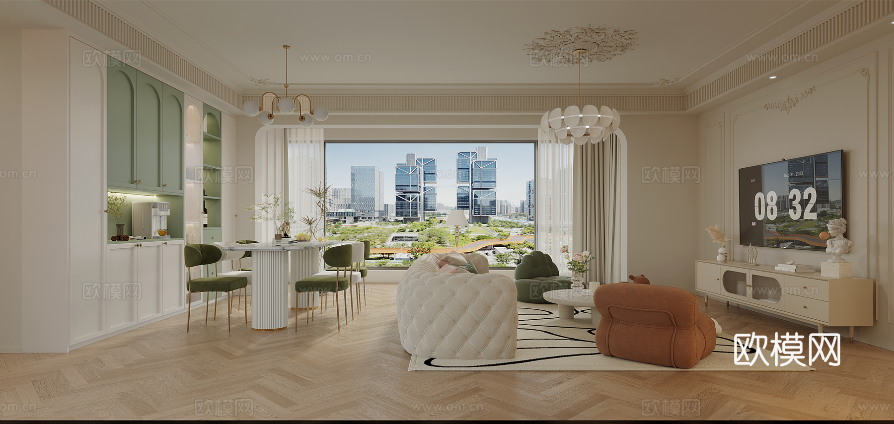 法式别墅 样板间 最新全套施工图 效果图合集cad施工图