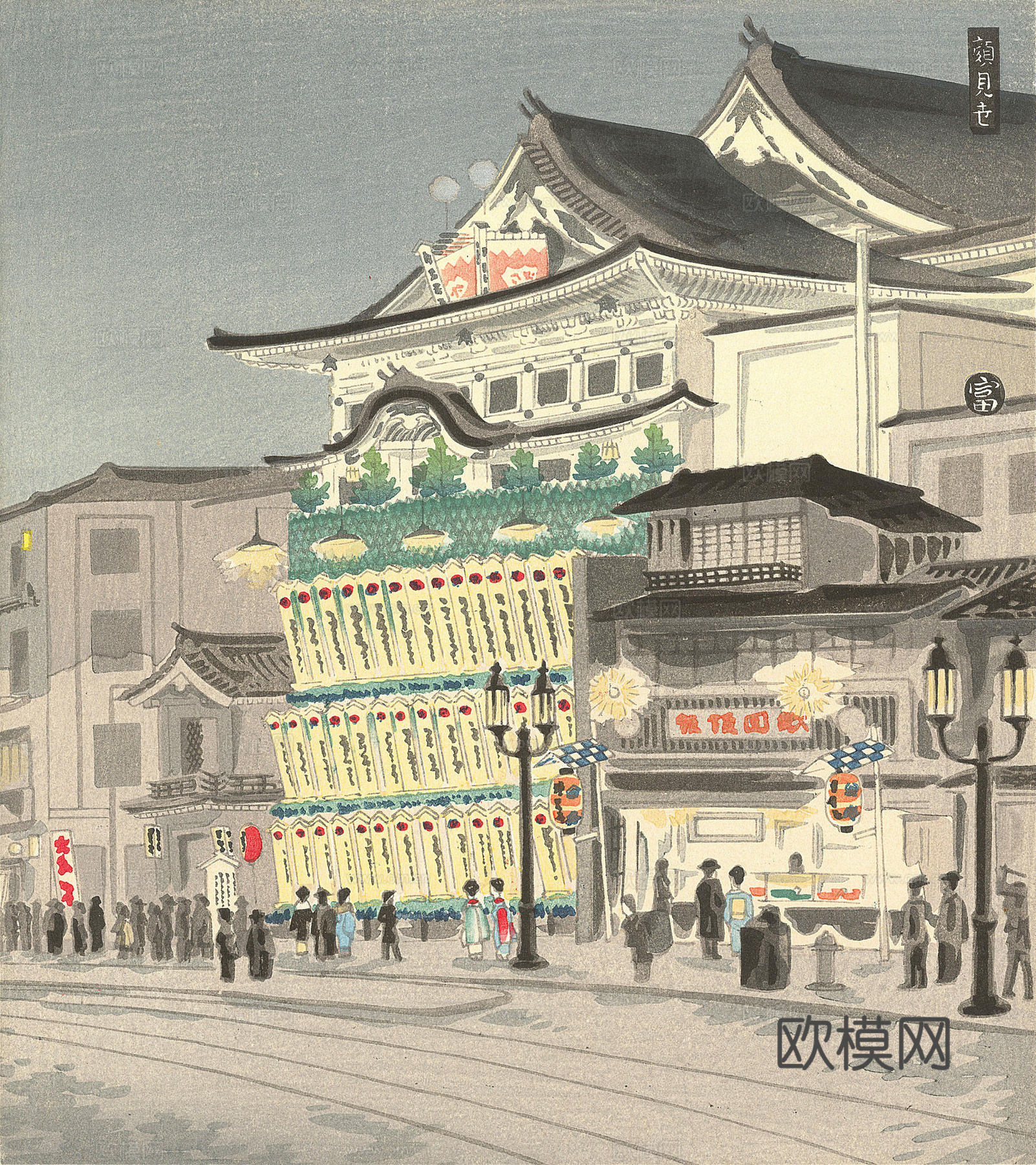 日本浮世绘风景画，日本著名景点绘画6