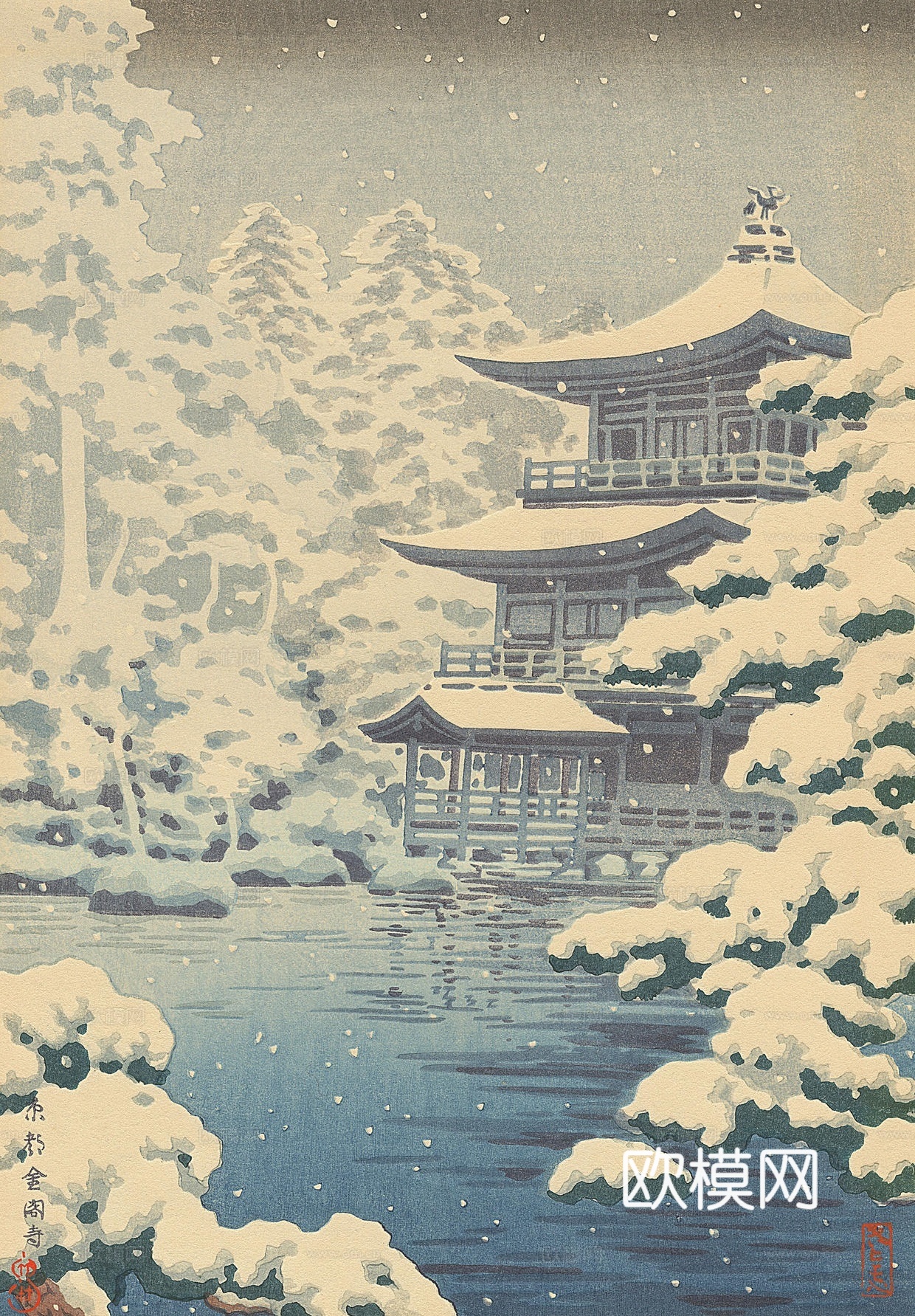 日本浮世绘风景画，日本著名景点风景画17