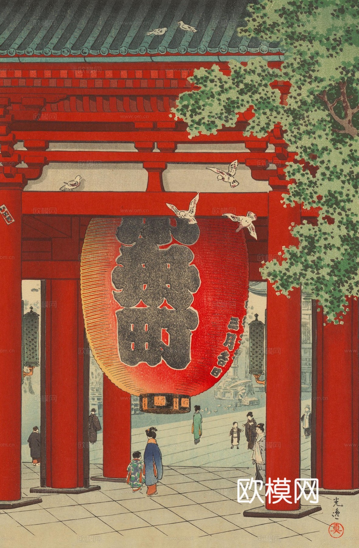 日本浮世绘风景画，日本著名景点风景画47