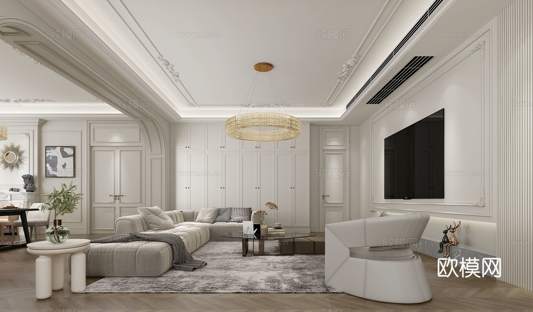 法式别墅 样板间 最新全套施工图 效果图合集cad施工图