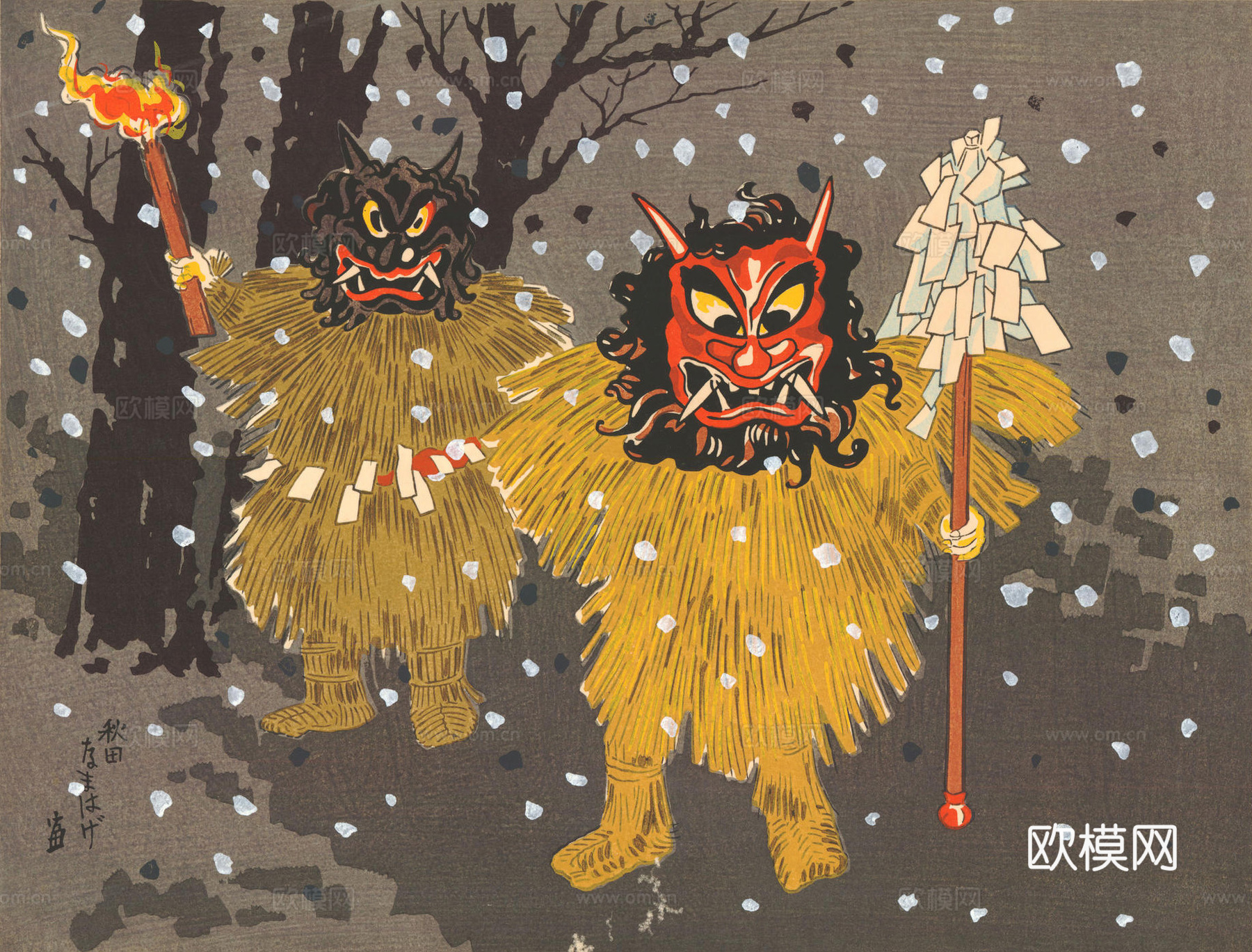 日本浮世绘风景画，日本著名景点绘画41