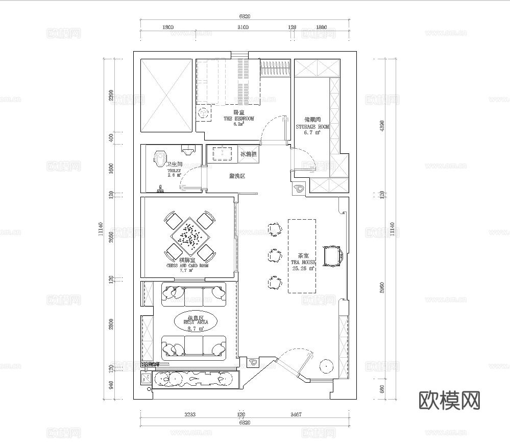 新中式大平层 样板间 最新全套施工图 效果图合集cad施工图