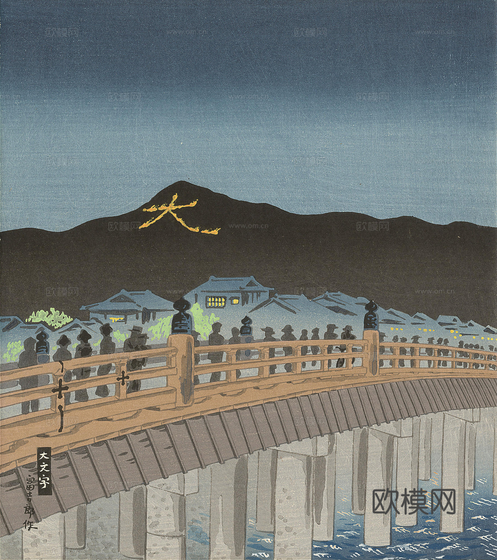 日本浮世绘风景画，日本著名景点绘画12