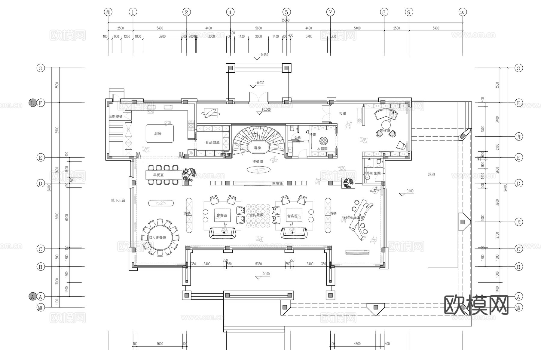 轻奢别墅 样板间 最新全套施工图 效果图合集cad施工图