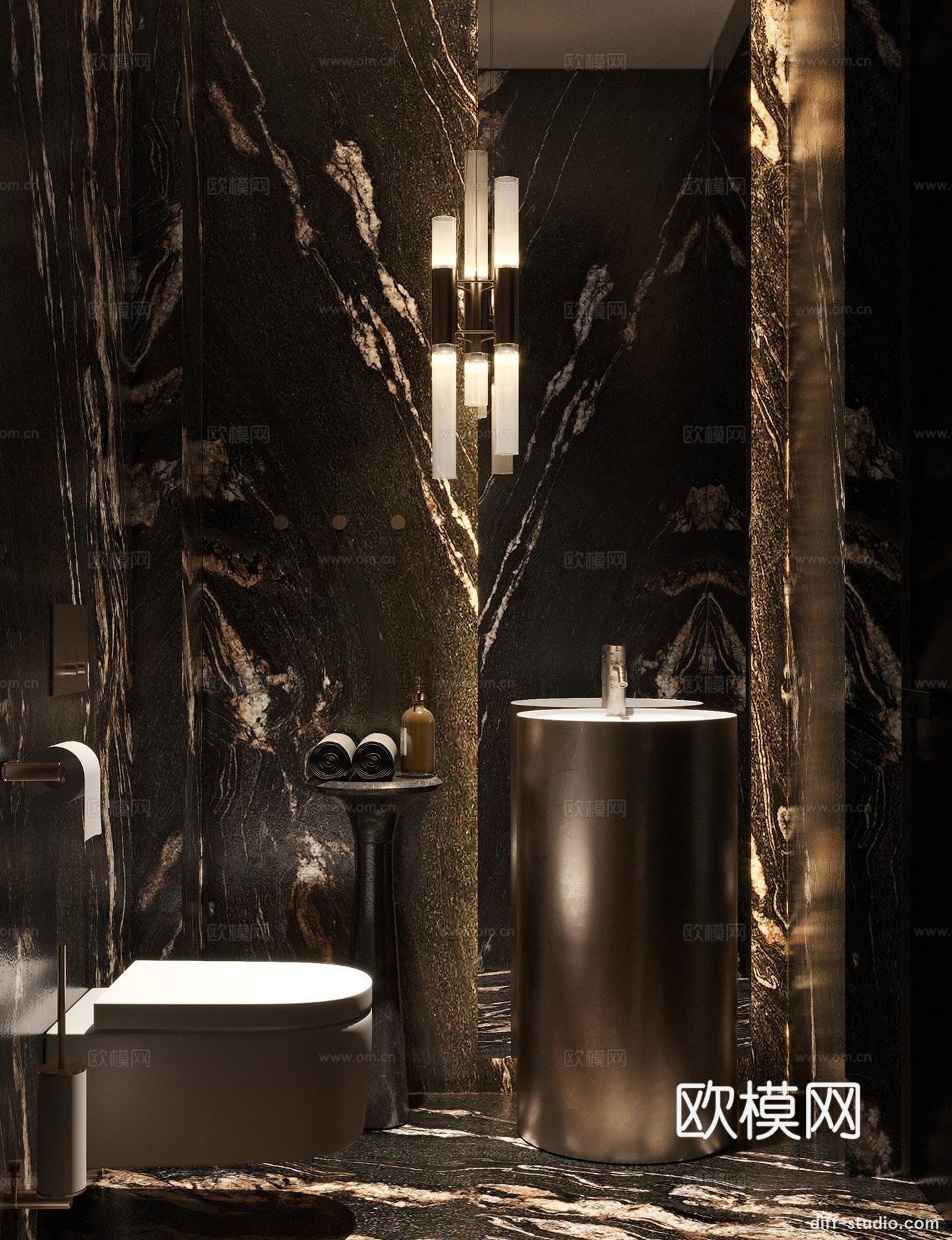 轻奢别墅 样板间 最新全套施工图 效果图合集cad施工图