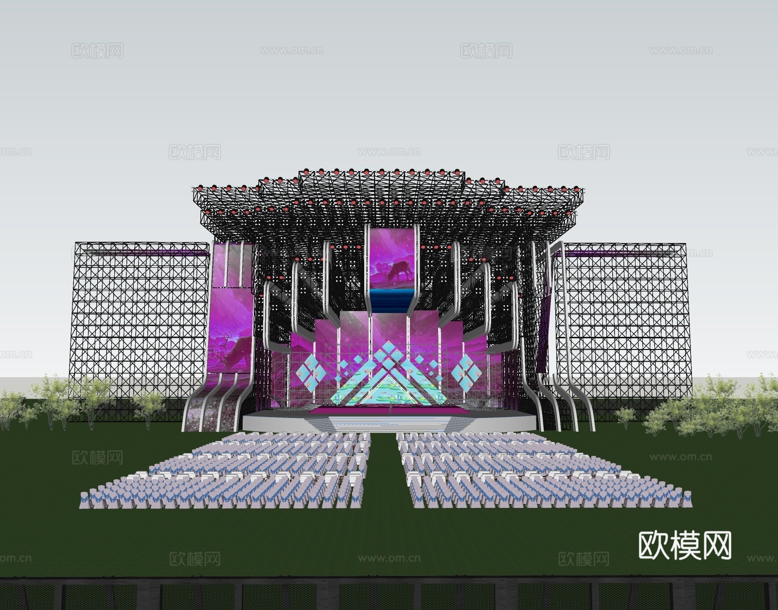 活动美陈舞台su模型