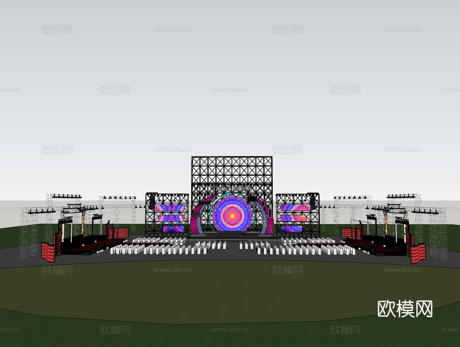 活动美陈舞台su模型