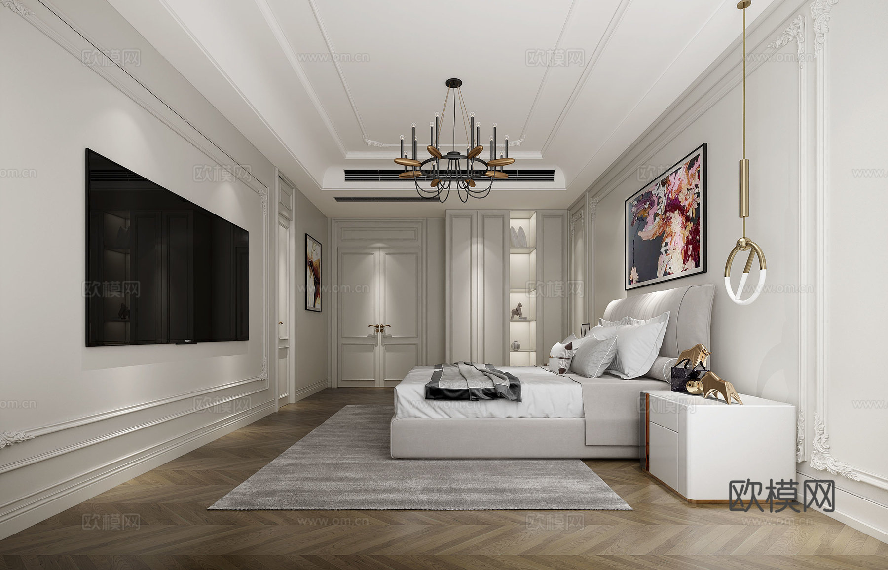 法式别墅 样板间 最新全套施工图 效果图合集cad施工图