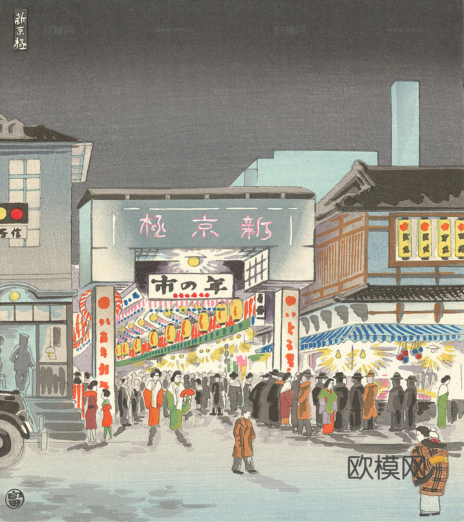 日本浮世绘风景画，日本著名景点绘画5下载