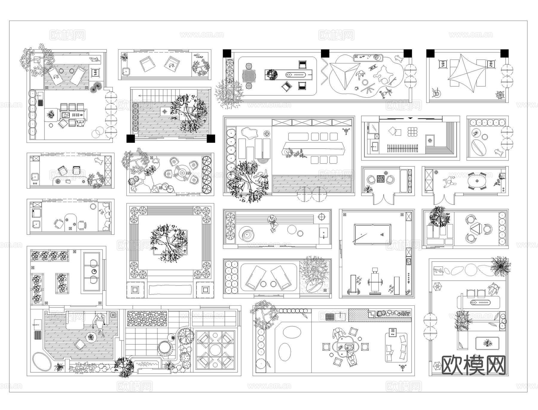 阳台露台CAD平面图cad施工图