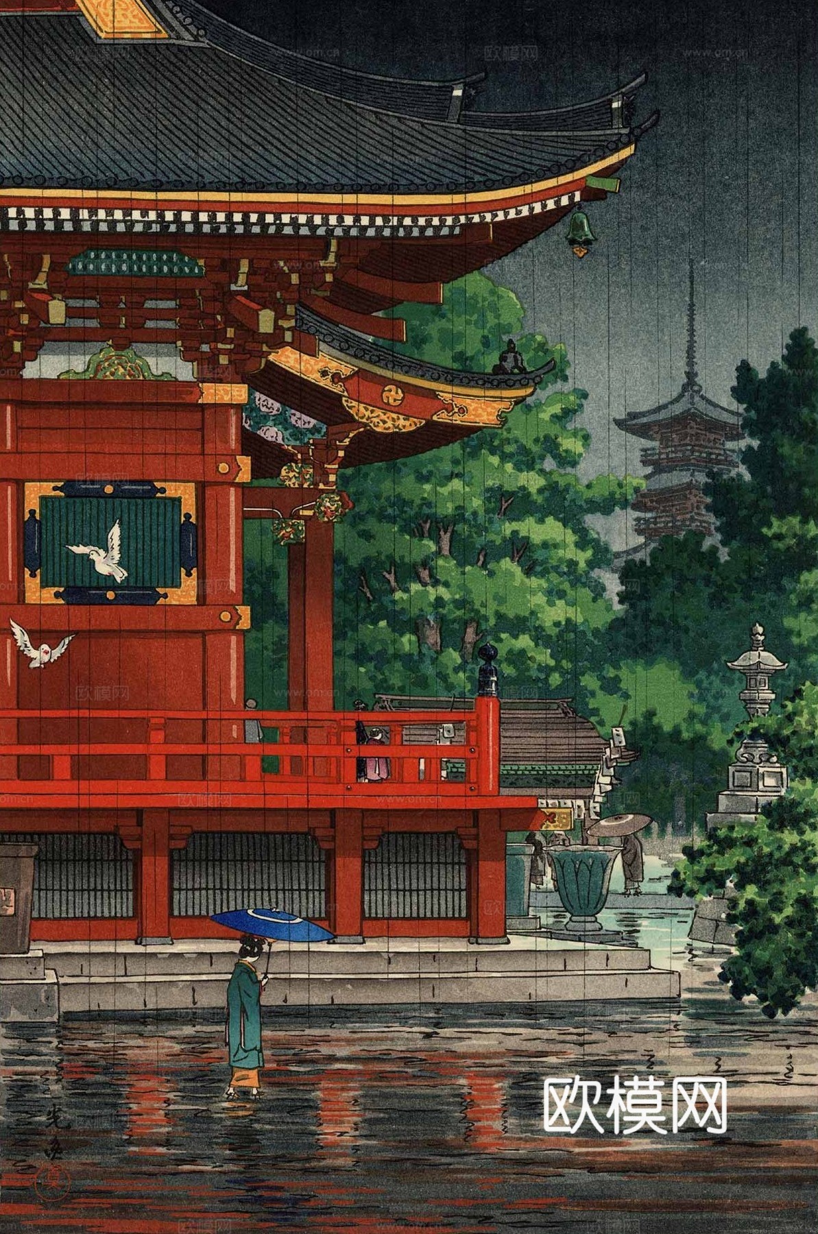 日本浮世绘风景画，日本著名景点风景画38