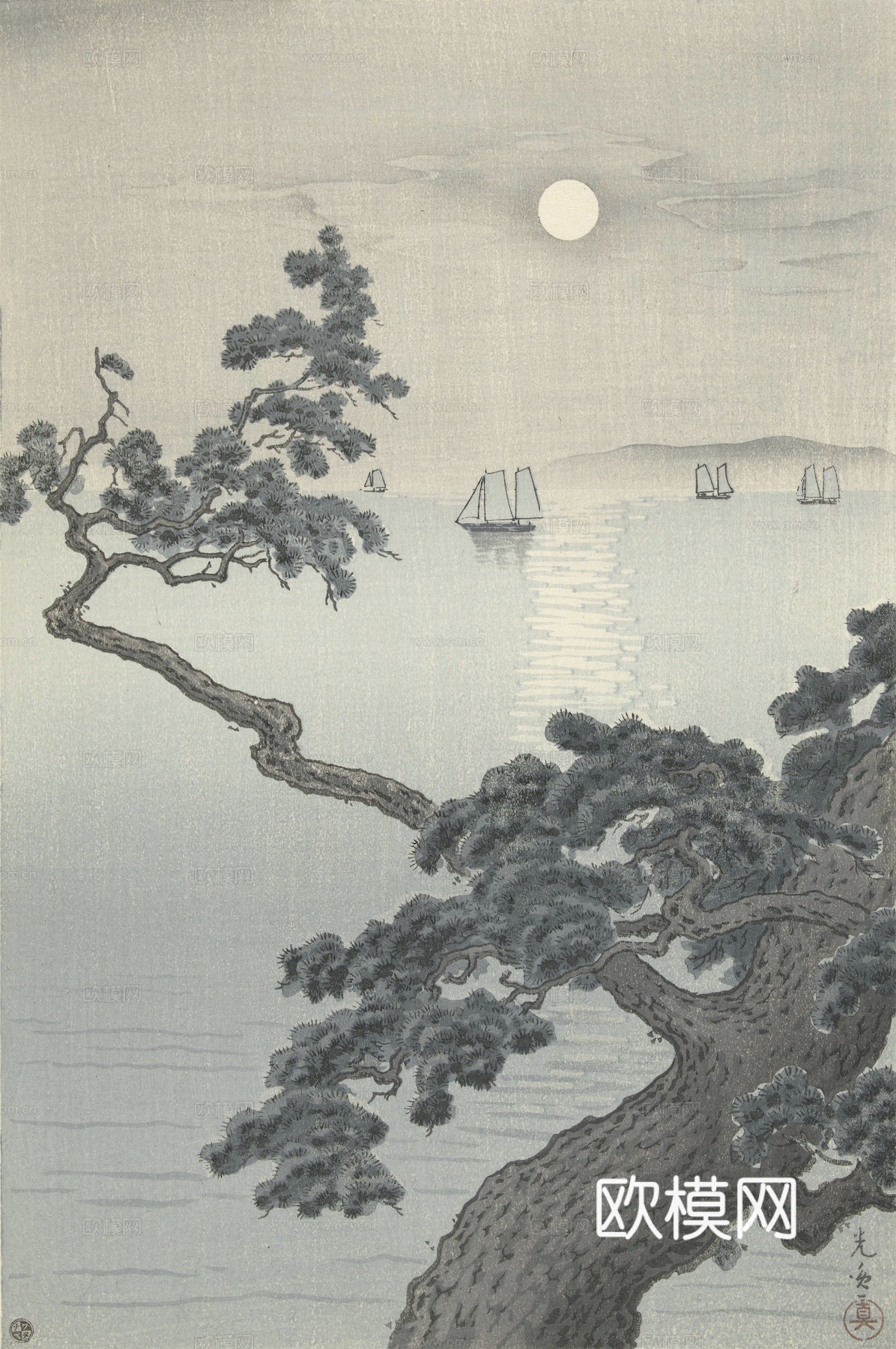 日本浮世绘风景画，日本著名景点风景画2
